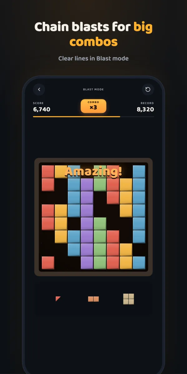 Blast mode: clear rows and columns
