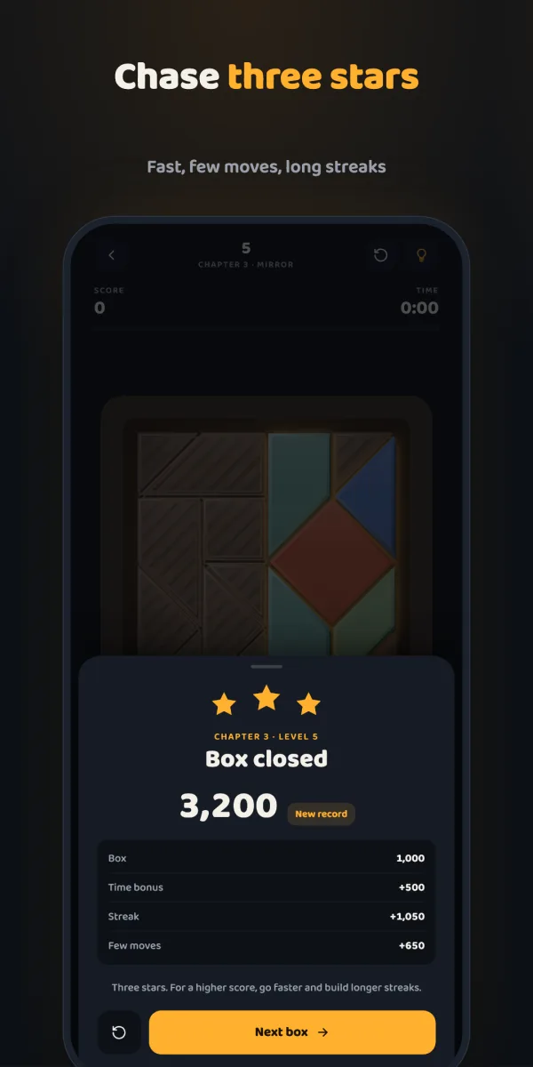 Level complete screen